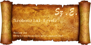 Szoboszlai Ernő névjegykártya