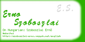 erno szoboszlai business card